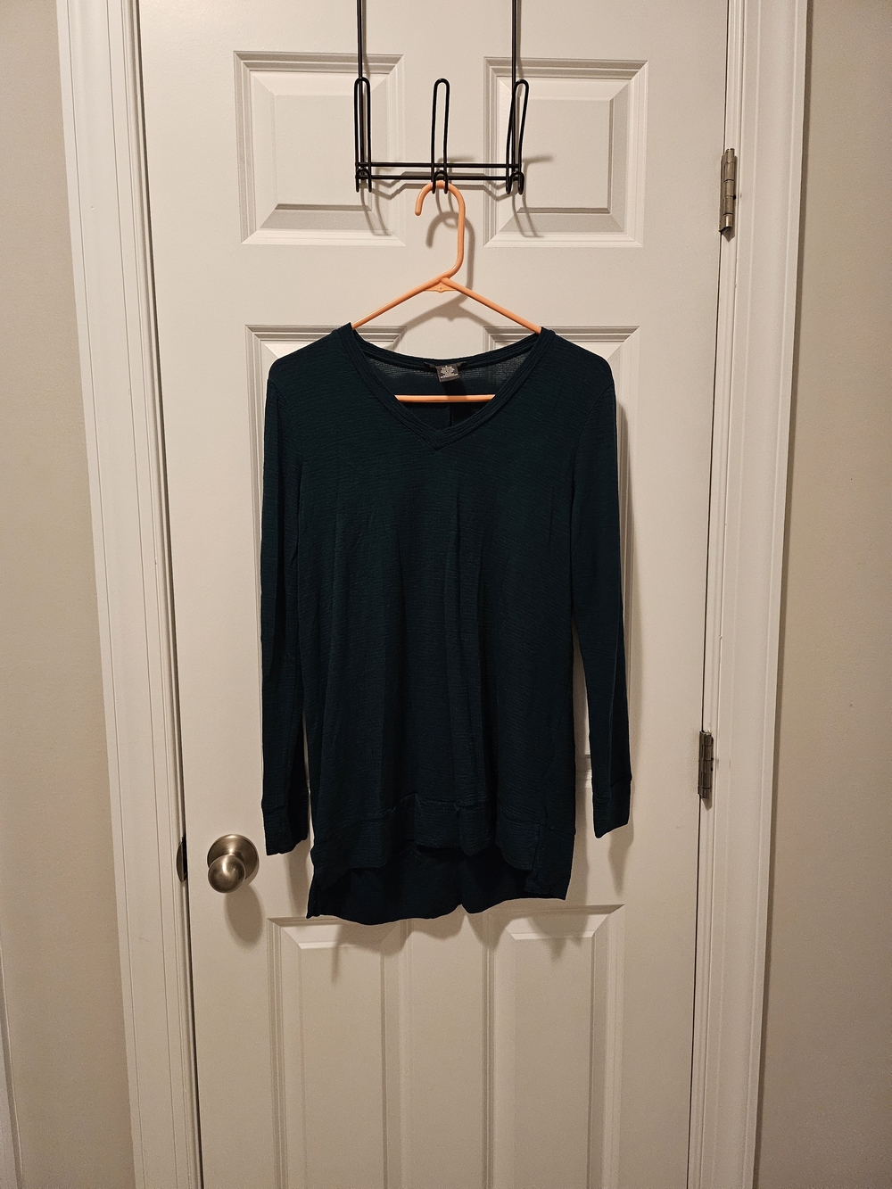 Adrianna Papell Teal V-Neck Long Sleeve Tunic